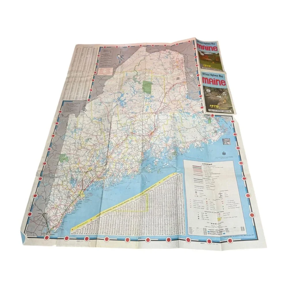 Vintage Travel Maps – Massachusetts, Maine 1970, Turnpike Highway Road Maps - Picture 12 of 13